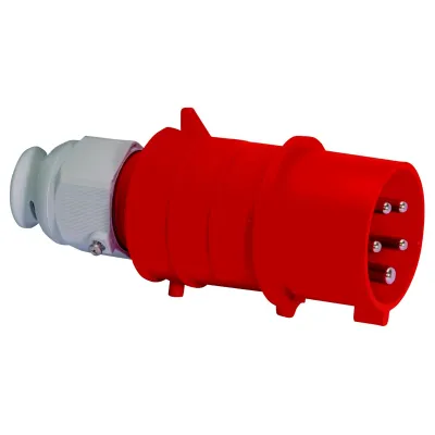 Bals CEE-Stecker 21693 | 32A 5-polig 400V 6h | QUICK-CONNECT | IP44 | MULTI-GRIP | schraublose Klemme | rot