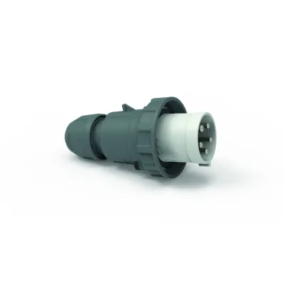 BALS CEE-Stecker 21400 | 63A 5-polig | IP67 | >50V | MULTI-GRIP Kabelverschraubung | Schraubklemme | grau RAL7035