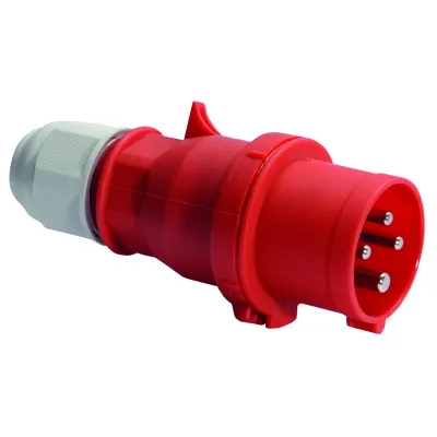 Bals CEE-Stecker 2130 | 16A 4-polig | 400V 6h | Quick-Connect | IP44 | MULTI-GRIP Kabelverschraubung | rot