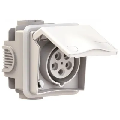 BALS CEE-Unterputzsteckdose 1411 | 16A 5-polig | 400V 6h | IP44 | Schraubklemme | Kunststoff | rot RAL 3000