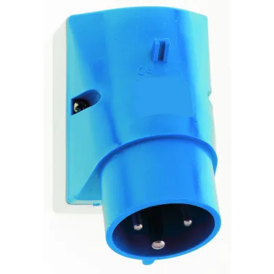 Bals Wandgerätestecker 245 | CEE 16A 3-polig 230V 6h IP44 | Schraubklemme | abgewinkelt | Kunststoff blau RAL5015