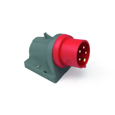 Bals Wandgerätestecker CEE 24675 | 16A 5-polig | 400V 6h | IP44 | schraublose Klemme | abgewinkelt | Kunststoff | rot