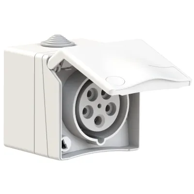 BALS CEE-Wandsteckdose 110711 | 16A 5-polig | Aufputz | 400V 6h | IP44 | Schraubklemme | Kunststoff | rot RAL3000