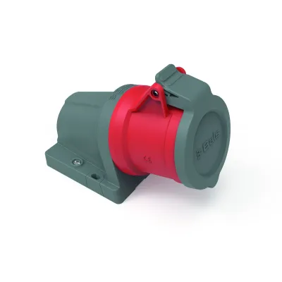 Bals Wandsteckdose INNOLINQ 110635 | CEE 32A 5p 400V 6h | IP44 Aufputz | schraublose Klemme | Kunststoff | rot