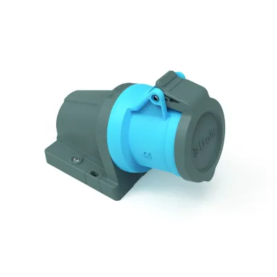 BALS Wandsteckdose 110646 | CEE-Steckdose 32A 3-polig 230V 6h | IP44 Aufputz | schraublose Klemme | blau RAL 5015