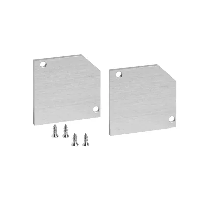 Barthelme Endkappen 62399886 | CATania Angolo 3030 | 2 Stück | Aluminium eloxiert | 30x30x2 mm | inkl. Schrauben