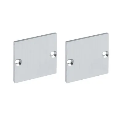 Barthelme Endkappen CATANIA 4040 62398946 | Aluminium eloxiert | 2 Stück | 40x40x2 mm | inkl. 4 Schrauben | silber
