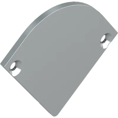 Barthelme Endkappen 62399796 | Aluminium eloxiert | 2 Stück inkl. 4 Schrauben | abgerundet | 42,3x33,6x2 mm | silber