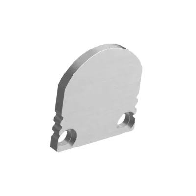 Barthelme Endkappen-Set 62399397 | Aluminium halbrund eloxiert | 2 Stück | 18,4x2x26,2mm | inkl. Schrauben | silber