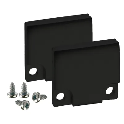 Barthelme Endkappen-Set 62398613_9005 | BARdolino hoch | Aluminium schwarz | 2 Stück inkl. Schrauben | 18,4x19,7x3mm