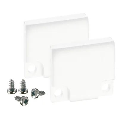 Barthelme Endkappen-Set 62398613_9010 | Aluminium pulverbeschichtet | 2 Stück | für BARdolino Profil | weiß RAL 9010