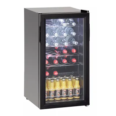 Bartscher Flaschenkühlschrank 700182G | 88L | 28 Flaschen | Doppelverglasung | LED-Beleuchtung | schwarz