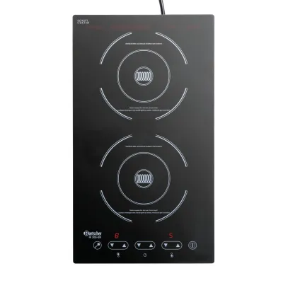 Bartscher Einbau-Induktionskochfeld IK 30S-EB 105936S | 2 Kochzonen | Schott Glaskeramik | 3 kW | Touchsteuerung | Schwarz