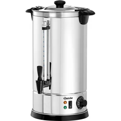 Bartscher Heißwasser-Spender 200069 | 8,5L | elektrisch | doppelwandig | Thermostat | Edelstahl | Silber