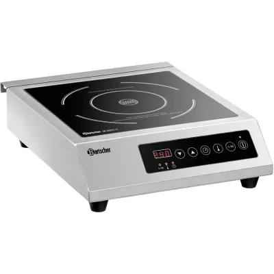 Bartscher Induktionskocher IK 30T-1 3000W | Induktionskochfeld | Touch-Bedienfeld | Timer | Edelstahl | Schwarz