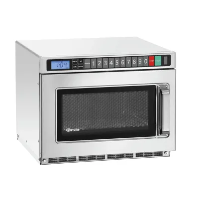 Bartscher Mikrowelle 18180D | Profi Mikrowelle Gastronomie 18L | 1800W | Edelstahl | Touch-Steuerung | stapelbar
