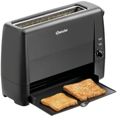 Bartscher Toaster TS20Sli 100282 | 1 Schlitz | 2 Toastscheiben | 6 Bräunungsstufen | 1300W | Edelstahl