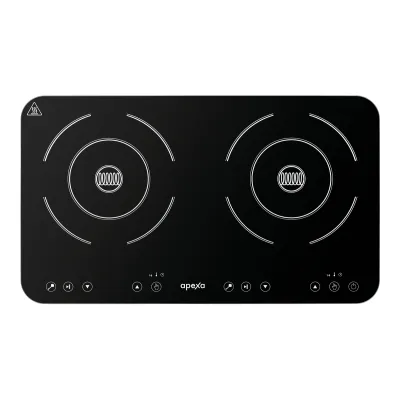Apexa Induktionskochfeld X1011 Doppelkochplatte | 3500W | 2 Kochzonen | Sensor-Touch | Timer | Schwarz