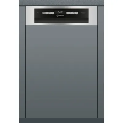 Bauknecht Einbau-Geschirrspüler BSBO 3O35 PF X | 45 cm | Edelstahl | Besteckschublade | 43 dB | Energieeffizienz D