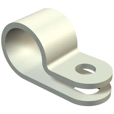 OBO Bettermann Befestigungsschelle 255 9.5 LGR 2222094 | Schelle 9,5mm Kunststoff | Schraubloch | halogenfrei | grau