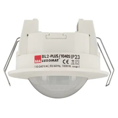 B.E.G. Bewegungsmelder BL2-PLUS-DE 93405 | Decken-Präsenzmelder 360° | PIR | IP23 | Einbau | Fernbedienbar | weiß