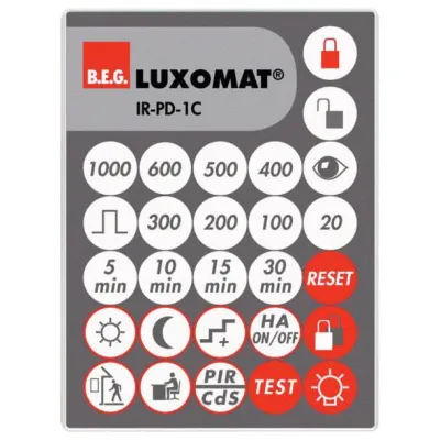BEG Fernbedienung IR-PD-1C 92520 | Infrarot Handsender für Präsenzmelder | Wandhalterung | inkl. Batterie