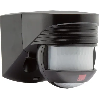B.E.G. Bewegungsmelder LC-Click-N 140 | 140° Erfassung | Unterkriechschutz | Aufputz | IP44 | 1000W | schwarz