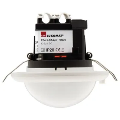 BEG Präsenzmelder PD4-S-DAA4G-DE | DALI Slave Bewegungsmelder 360° | Reichweite 24m | IP20 | Aufputz/Decke | weiß