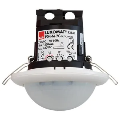 BEG Präsenzmelder PD4-M-2C-DE 92148 | Bewegungsmelder 360° | Deckeneinbau | 24m Reichweite | IP20 | weiß