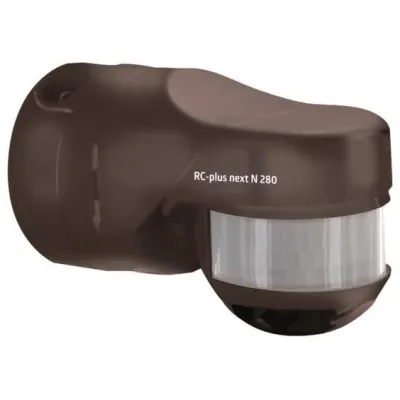 B.E.G. Bewegungsmelder RC-plus next N 280 | 280° Erfassungsbereich | Unterkriechschutz | IP54 | Eckmontage | Braun