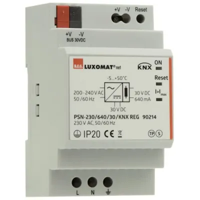 BEG Spannungsversorgung KNX PSN-230/640/30 90214 | Netzteil Hutschiene REG | 1300mA | 30V DC | 4TE | grau