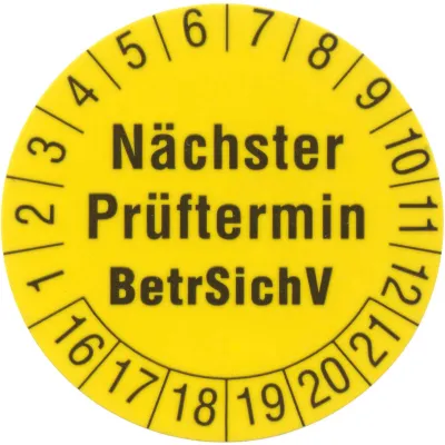 Beha-Amprobe Prüfetiketten FTC00001239D 30mm | 250 Stück | selbstklebend | gelb | zur Kennzeichnung geprüfter Prüflinge