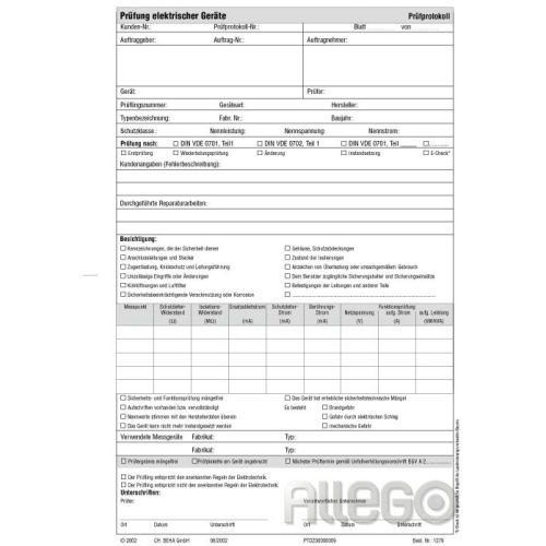 Bild: Beha 1279 Prüfprotokoll 0701/0702 50 St.
