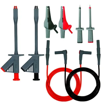 Beha-Amprobe Messleitungs-Set 370000 Elektriker-Set | 4mm Sicherheitsstecktechnik | CAT III | PVC | 10A | Schwarz/Rot