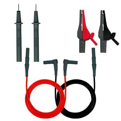 Beha-Amprobe Messleitungsset 370003 | Sicherheits-Set 4 mm Stecker | Prüfspitzen & Krokodilklemmen | CAT III | 10A