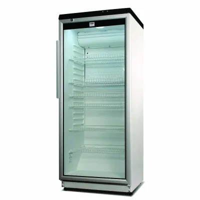 Beko Gewerbe Glaskühlschrank ADN203/2BP | 350 Liter | Glastür abschließbar | 6 Ablagen | Umluftkühlung | Weiß