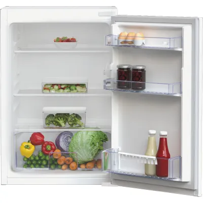 Beko Einbau-Kühlschrank B1804FN | Vollraum | 126 Liter | 88er Nische | Festtür | LED | 29 dB | E-Klasse | Glasablagen