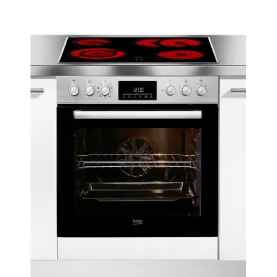 Beko Elektro-Herdset BBUE1132T0XMP | Pyrolyse-Selbstreinigung | Glaskeramikkochfeld 4 Zonen | Umluft | 66L | Edelstahl