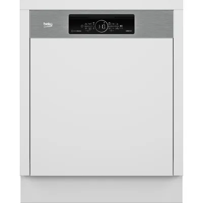 Beko Einbau-Geschirrspüler BDSN38440X | 60 cm teilintegriert | 14 Maßgedecke | Energieeffizienz C | 42 dB | Edelstahl