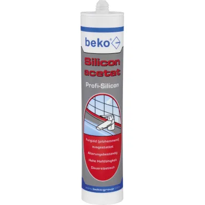 beko Silikon Dichtstoff 22502 | Acetatvernetzend | Kartusche 310ml | dauerelastisch pilzhemmend | weiß