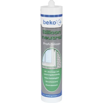 Beko bekosil Bausilicon 22202 | Silicon neutral auf Silikonbasis | 310 ml Kartusche | witterungsbeständig | weiß