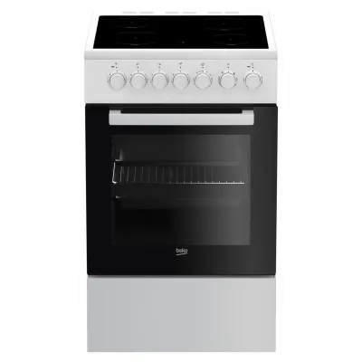 Beko Standherd FSM57100GW | 50cm | Glaskeramik-Kochfeld | 7 Heizarten | 55l Backofen | Energieklasse A | Weiß