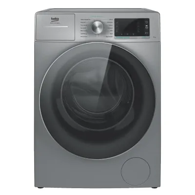 Beko Waschmaschine AWB 912S/PRO | Gewerbe 9kg | 1200 U/min | Edelstahl-Trommel | Dampf-Hygiene | Silber