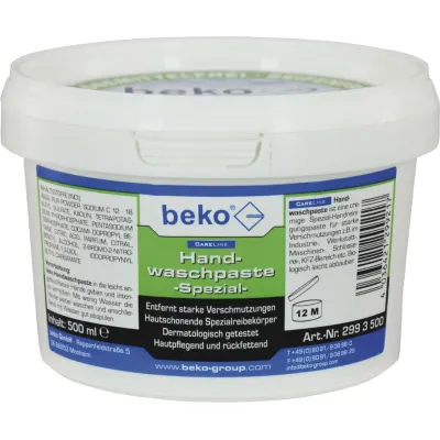 BEKO Handwaschpaste CareLine 500 ml | mikroplastikfrei, sandfrei, hautschonend, biologisch abbaubar