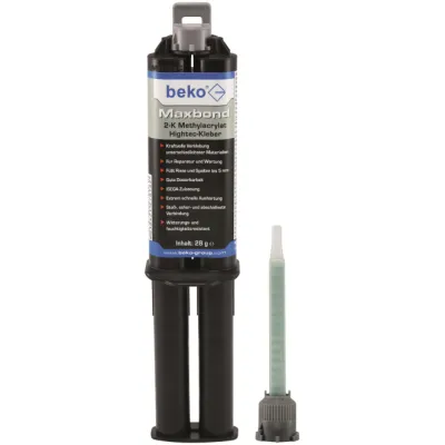 beko 2K Hightec-Kleber Maxbond 270628 | Methylacrylat | 28g | extrem stark | spaltfüllend bis 5mm | schnelle Aushärtung