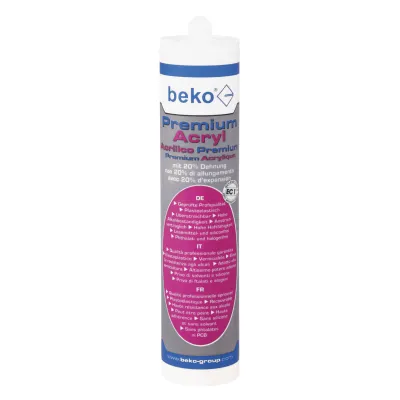 beko Premium Acryl 310ml weiß | silikonfrei | 20% dehnbar | für Fenster, Beton, Mauerwerk