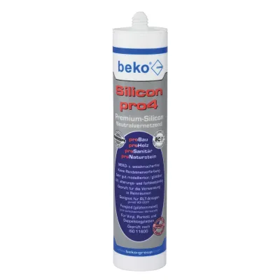 Beko Silikon-Dichtstoff pro4 Premium 22404 | 310ml Kartusche | Universal Bausilicon | pilzhemmend | beige