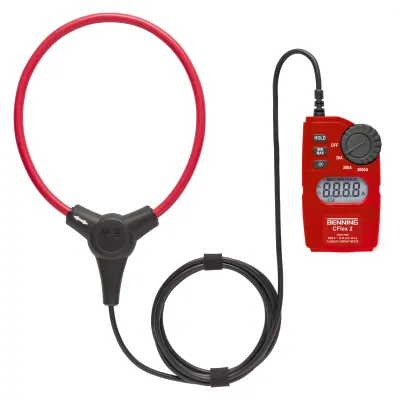 BENNING AC-Stromwandler CFlex 2 044069 | True RMS 0,1–3000A | Flexibel | CAT IV 600V | LCD | Hold/Min/Max | Rot