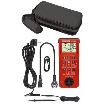 BENNING ST 725 Prüfgerät VDE 0701-0702 | DGUV 3 | batterie- & netzbetrieben | Messwertspeicher | USB | rot