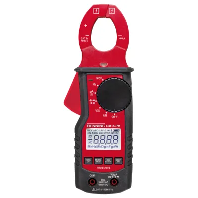 BENNING Zangenmessgerät CM 3-PV | Stromzange Multimeter True RMS | 1000V AC/DC | für Photovoltaik | CAT IV